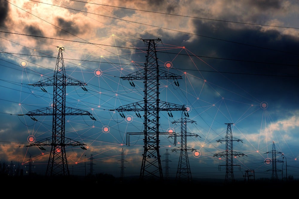 an abstract representation of solving problems using artificial intelligence to increase reliability and reduce losses and accidents during the transmission of electrical energy