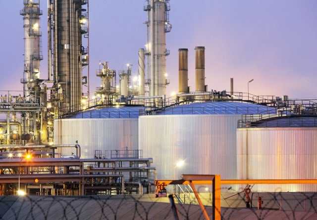 Oil Tanks at Night