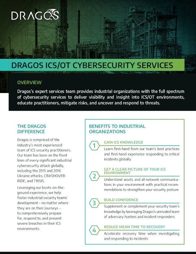 Dragos Professional Services Datasheet