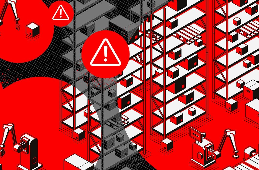 A graphic for a blog post cover with a red warning sign