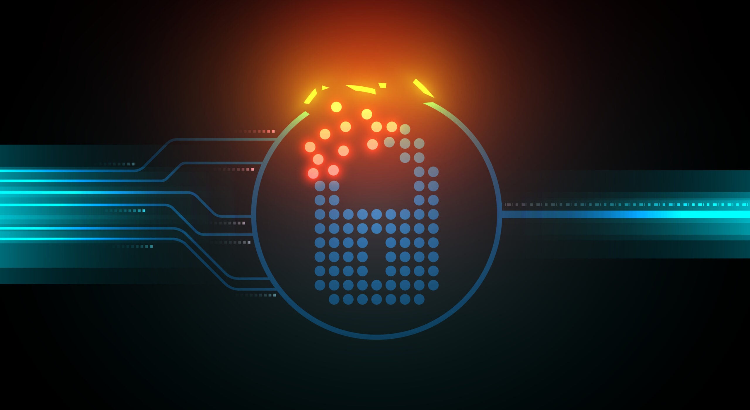 Insecure cyber security system illustration broken lock symbol a
