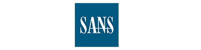 Sans Logo: blue square with the word SANS in white text