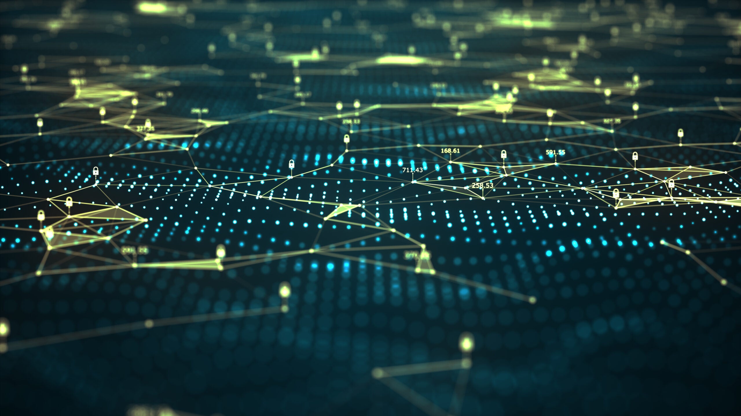 Cyber security and information or network protection. Technology data binary code network conveying connectivity. Future cyber technology web services for business and internet project.