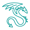 dark teal icon of the Dragos dragon