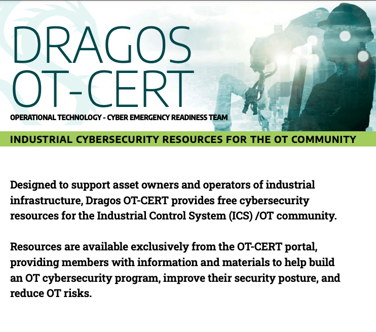 cover image for Dragos OT-CERT Partner Brief
