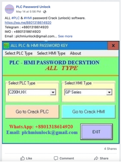 Figure 5: Example advertisement for password “cracking” software.