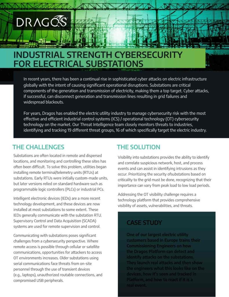 Industrial Strength Cybersecurity for Electrical Substations