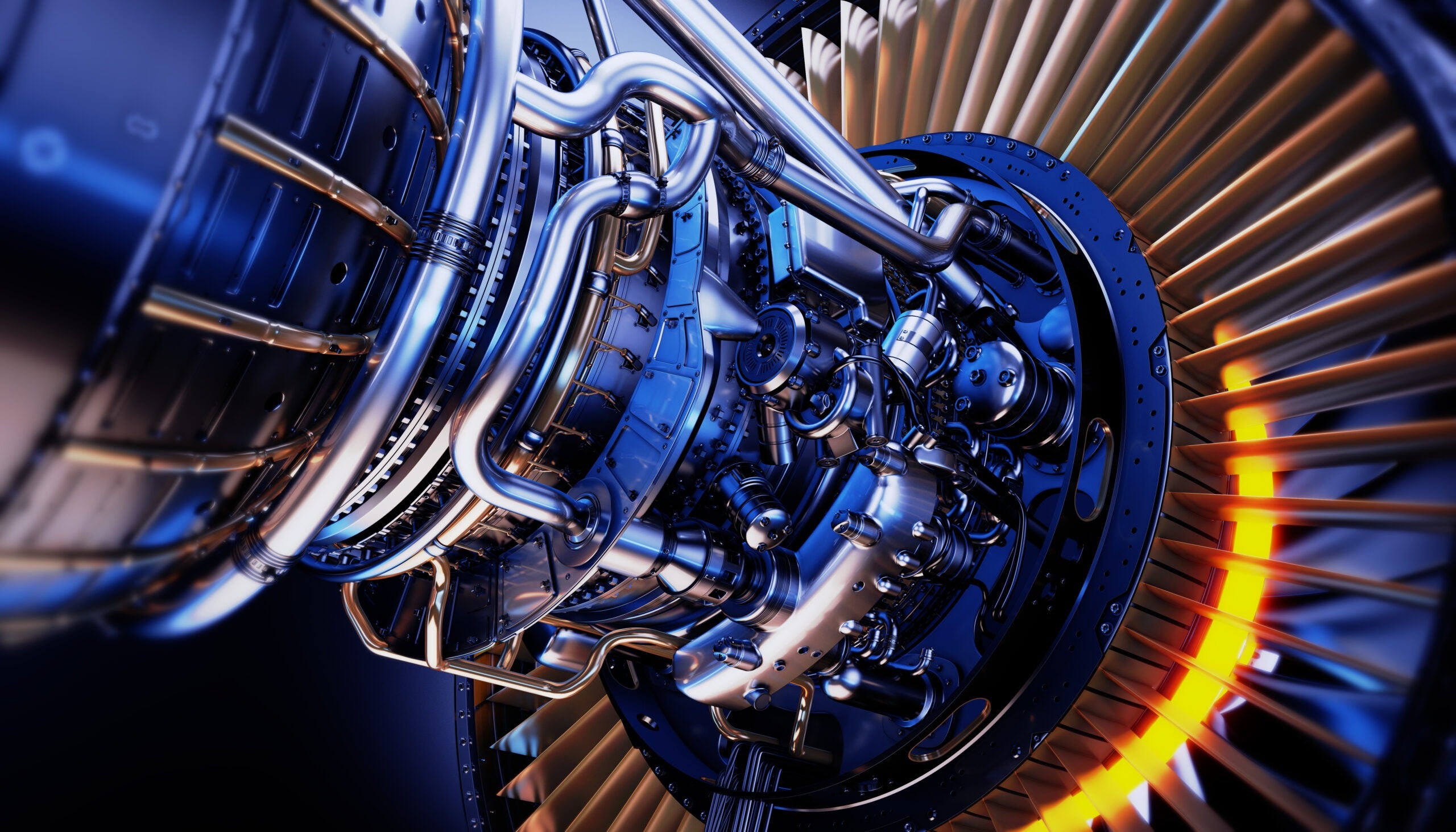 Part of real airplane turbine