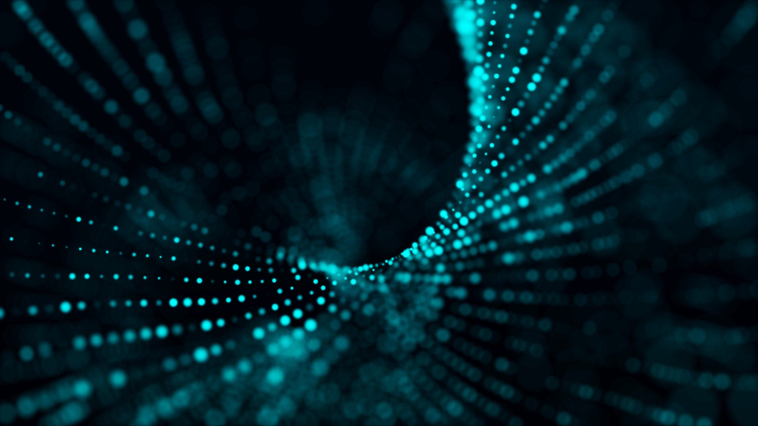 Abstract background with the movement of luminous particles. Secure Digital technology.