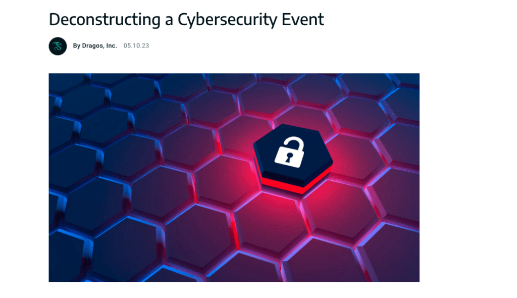 Screenshot of Dragos Blog Post, Deconstructing a Cyber Event