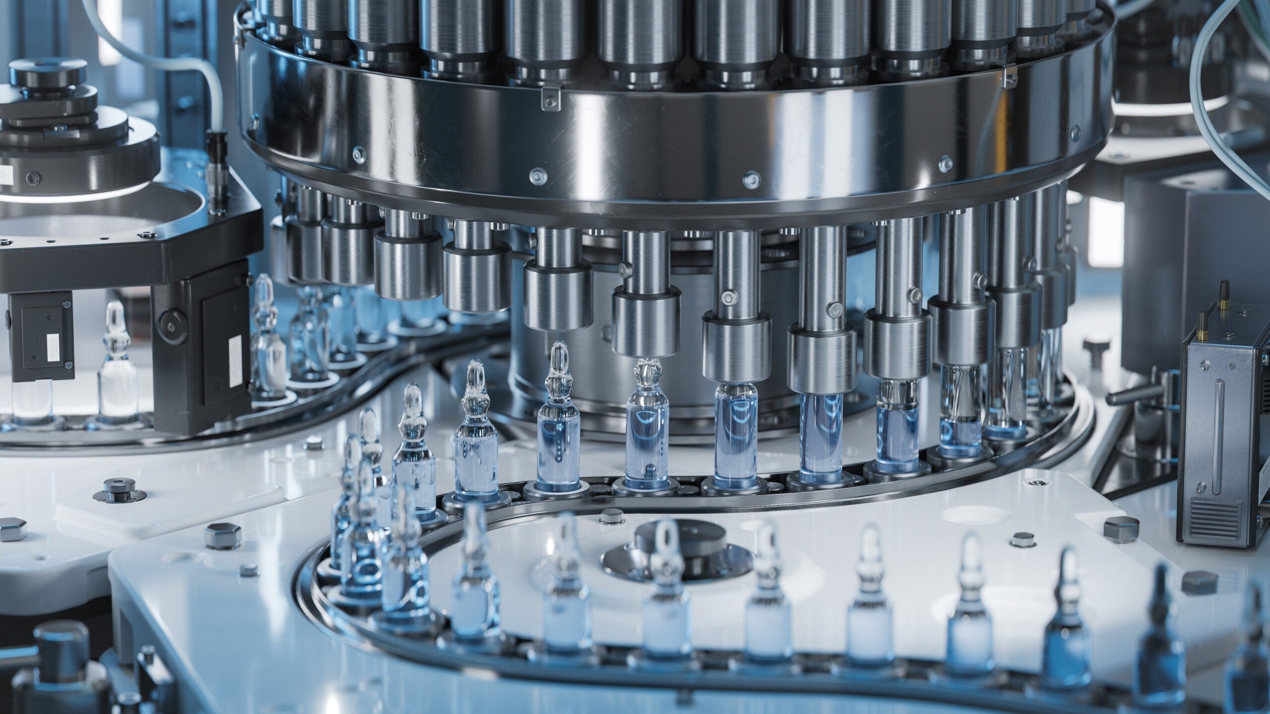 Pharmaceutical manufacturing cybersecurity. Medical Ampoule Production Line at Modern Modern Pharmaceutical