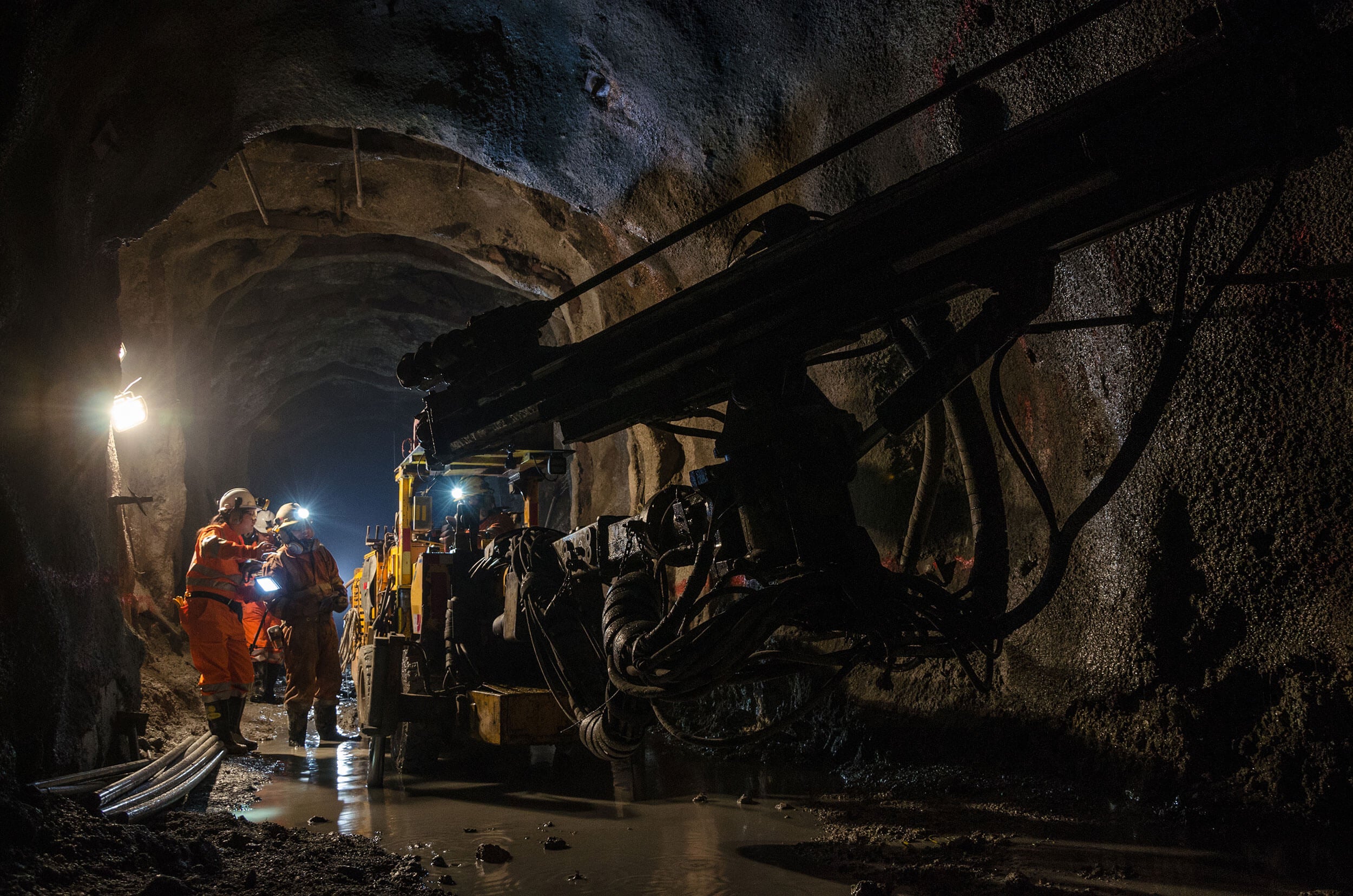 Machinists working underground