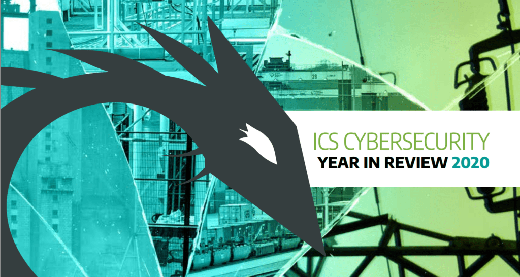 A cover photo for Dragos 2020 ICS Cybersecurity Year in Review.
